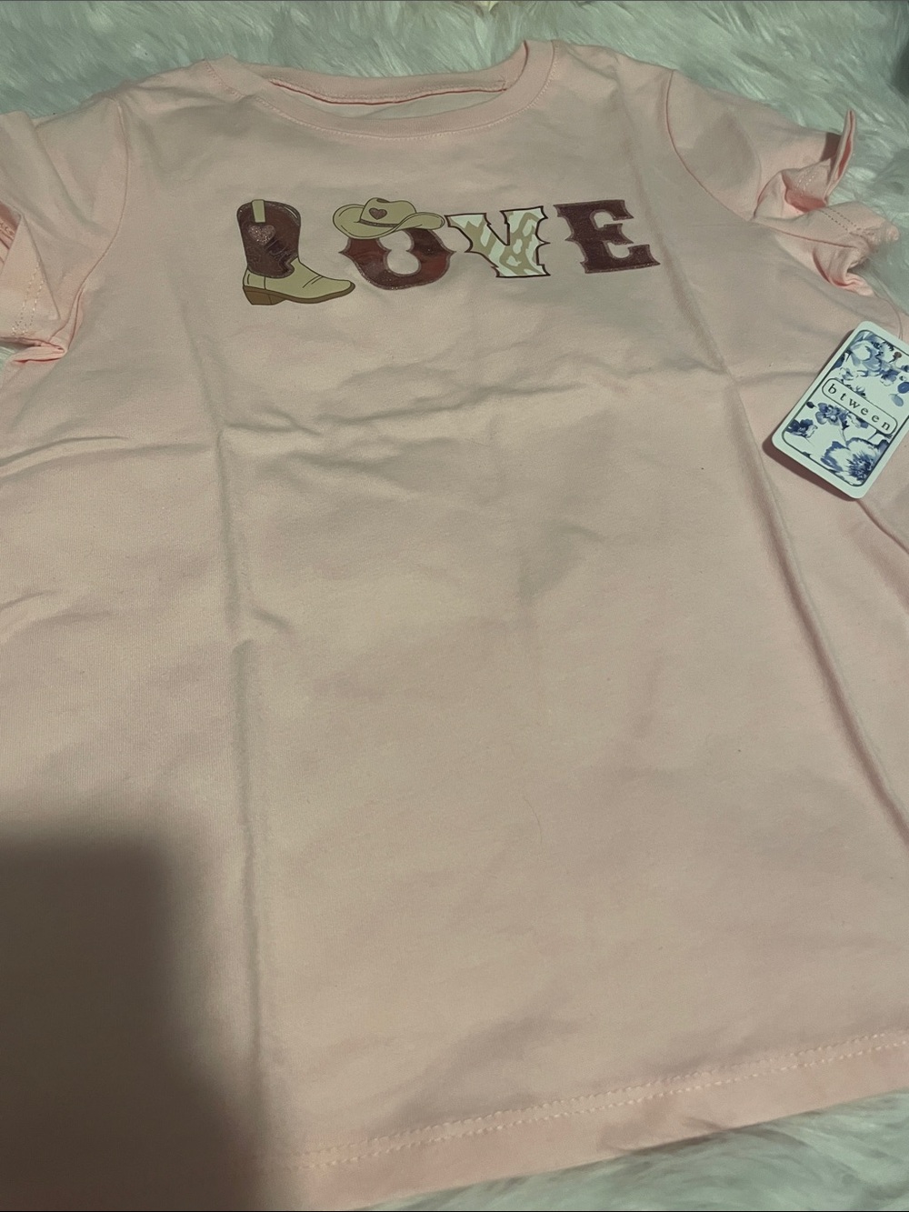 btween Light Pink Graphic 'LOVE' Tee